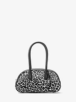 Lulu Small Leopard Print Calf Hair Satchel