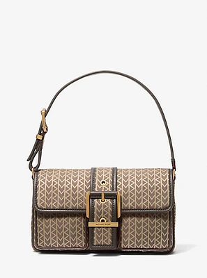 Colby Medium MK2000 Logo Jacquard Shoulder Bag