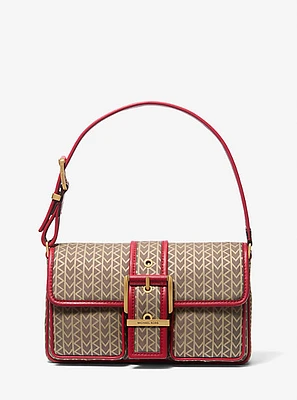Colby Medium MK2000 Logo Jacquard Shoulder Bag