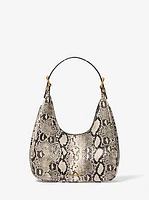 Nolita Snake Embossed Leather Hobo Shoulder Bag
