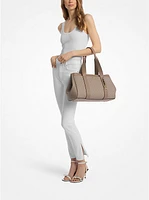 Romee Large Signature Logo and Leather Tote Bag
