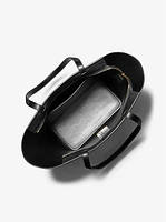 Flora Large Signature Logo and Leather Tote Bag