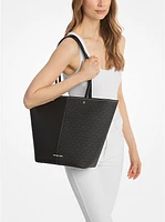 Flora Large Signature Logo and Leather Tote Bag