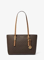 Quinn Signature Logo and Leather Tote Bag