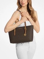 Quinn Signature Logo and Leather Tote Bag