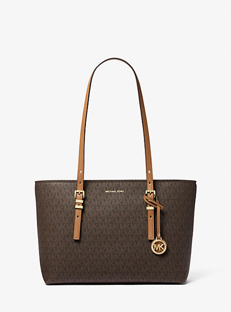 Quinn Signature Logo and Leather Tote Bag