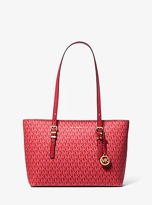 Quinn Medium Signature Logo and Leather Tote Bag
