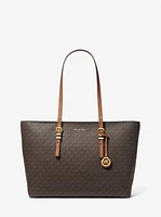Quinn Large Signature Logo and Leather Tote Bag