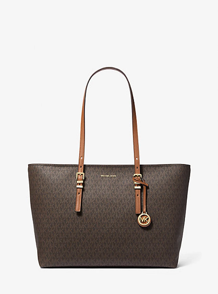 Quinn Large Signature Logo and Leather Tote Bag