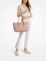 Quinn Signature Logo and Leather Tote Bag