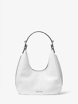 Nolita Snake Embossed Leather Hobo Shoulder Bag