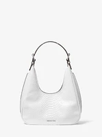 Nolita Small Snake Embossed Leather Hobo Shoulder Bag