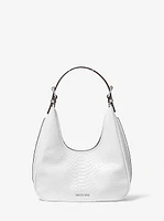 Nolita Small Snake Embossed Leather Hobo Shoulder Bag