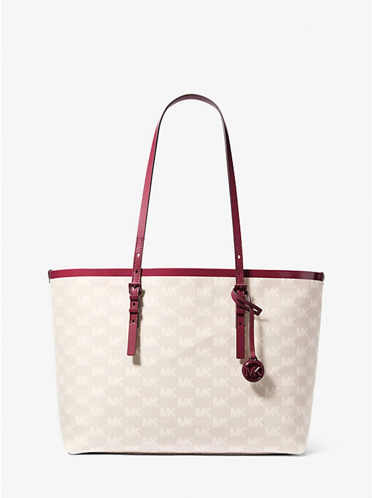 Quinn Large Logo Jacquard Tote Bag with Pouch