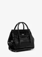 Campbell Mini Crocodile Embossed Leather Satchel