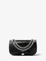 Christie Crocodile Embossed Leather Envelope Bag