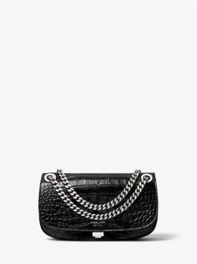 Christie Crocodile Embossed Leather Envelope Bag