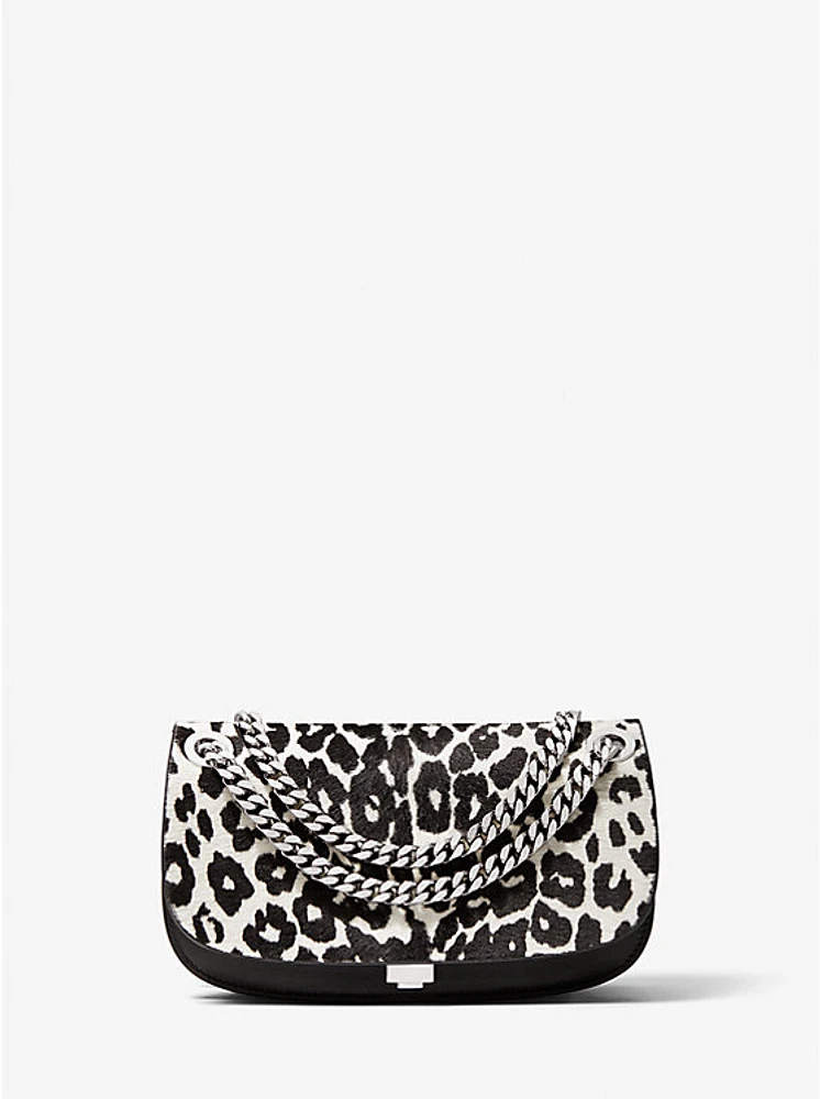 Christie Mini Leopard Print Calf Hair and Leather Envelope Bag