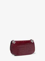 Christie Mini Crocodile Embossed Leather Envelope Bag