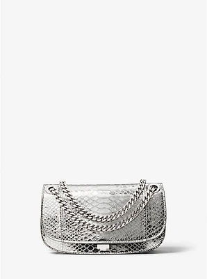 Christie Mini Metallic Python Embossed Leather Envelope Bag