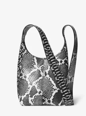 Dede Mini Python Embossed Leather Hobo Bag