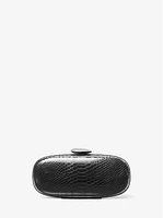 Tina Small Python Embossed Leather Minaudière