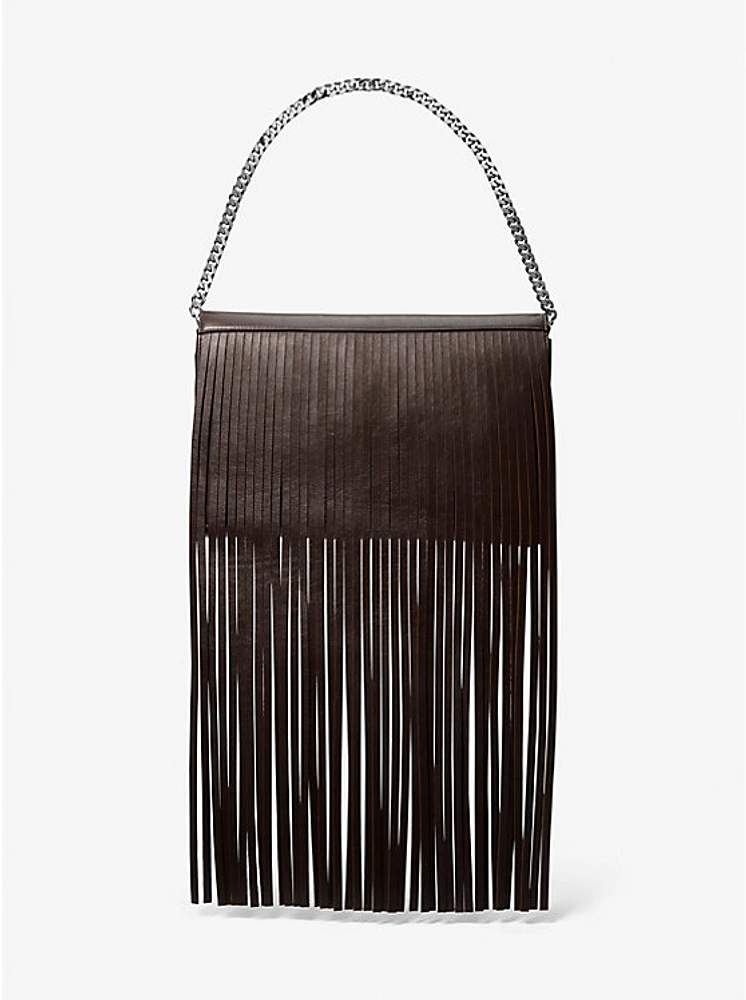 Ali Fringed Leather Clutch