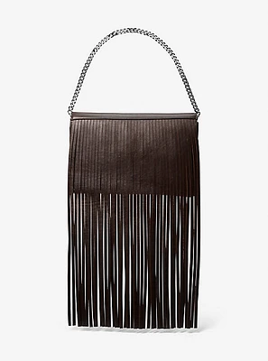 Ali Fringed Leather Clutch