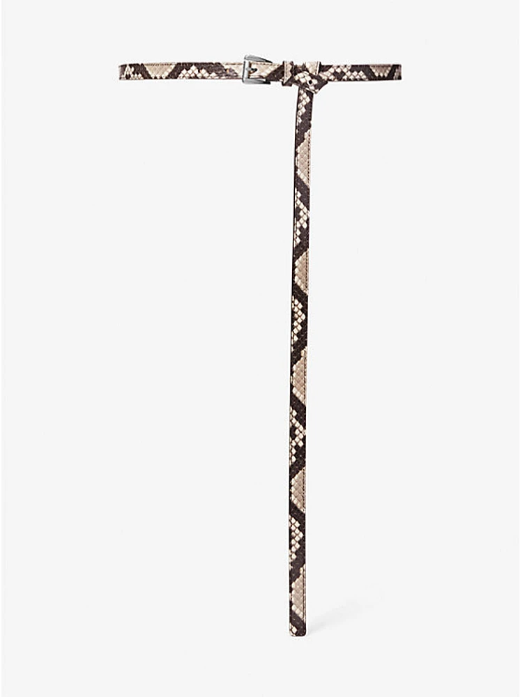 Joni Python Embossed Leather Trouser Belt