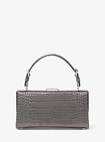 Gwyneth Crocodile Embossed Leather Shoulder Bag