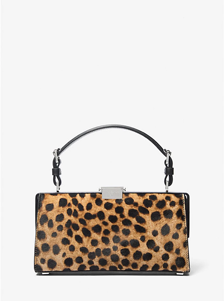 Gwyneth Cheetah Print Calf Hair Shoulder Bag