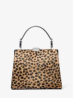 Simone Cheetah Print Calf Hair Satchel