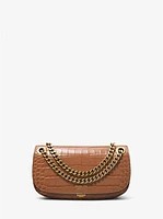 Christie Crocodile Embossed Leather Envelope Bag