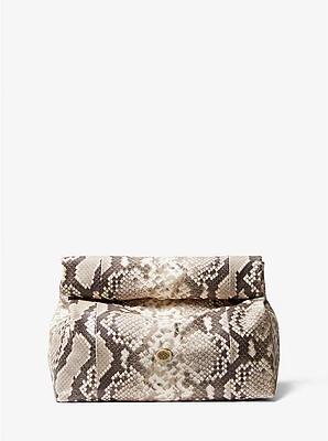 Monogramme Python Embossed Lunch Bag Clutch