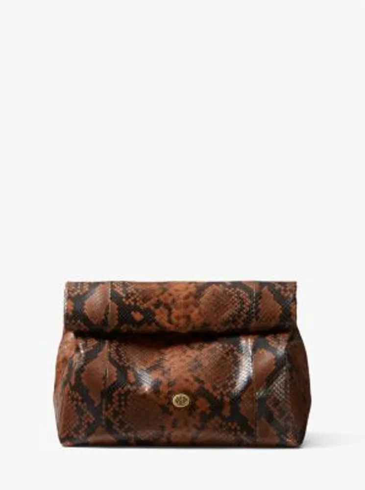 Monogramme Python Embossed Lunch Bag Clutch