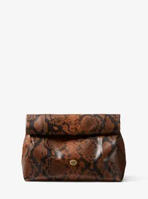 Monogramme Python Embossed Lunch Bag Clutch