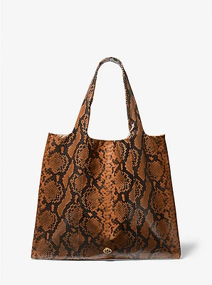 Monogramme Python Embossed Leather Tote Bag