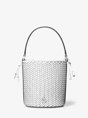 Audrey Medium Woven Leather Bucket Bag