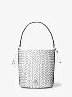 Audrey Medium Woven Leather Bucket Bag