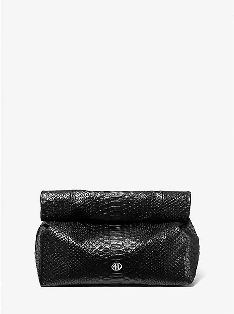 Monogramme Medium Python Embossed Leather Lunch Box Clutch