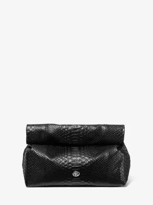 Monogramme Medium Python Embossed Leather Lunch Box Clutch