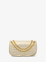 Christie Mini Metallic Crocodile Embossed Leather Envelope Bag