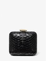 Tina Mini Python Embossed Leather Minaudière