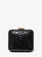 Tina Mini Python Embossed Leather Minaudière