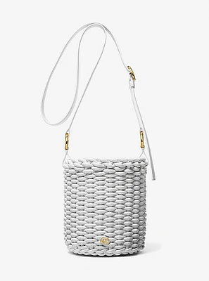 Julie Large Woven Leather Bucket Bag