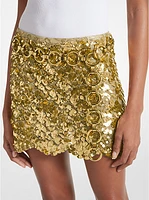 Marisa Gold-Tone and Metallic Leather Ring Belt