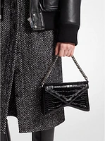 Manhatta Medium Crocodile Embossed Patent Leather Bag