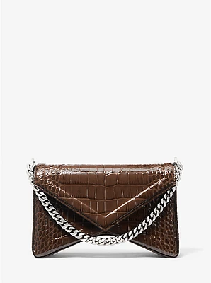 Manhatta Medium Crocodile Embossed Patent Leather Bag