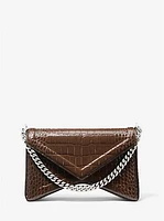 Manhatta Medium Crocodile Embossed Patent Leather Bag