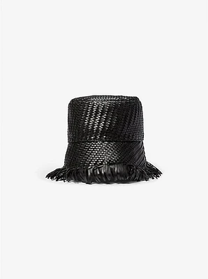 Hand-Woven Leather Bucket Hat